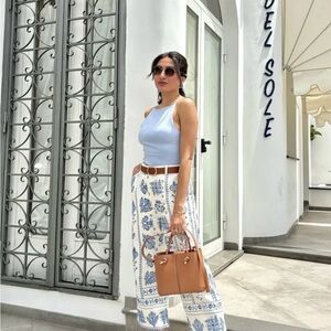 ZARA HIGH-WAIST EMBROIDERED CULOTTES Cropped Pants Size Small